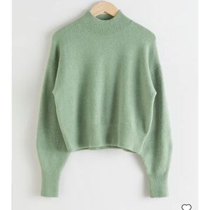 & Other Stories Mock Neck Green Sweater- Small